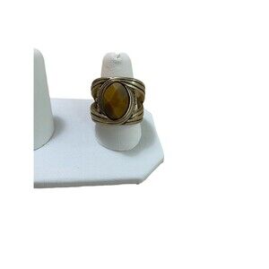 Lia Sophia Fashion Ring With Faceted Brown Stone